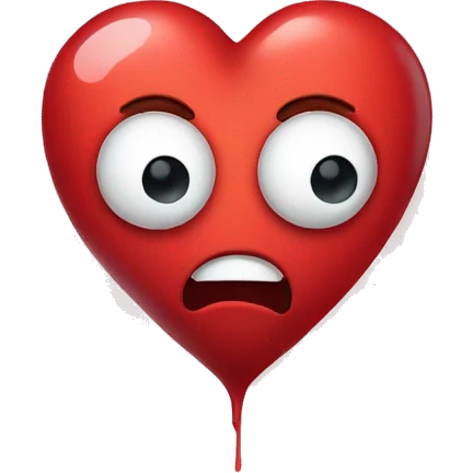 An emoji with heart shaped firing eyes emoji