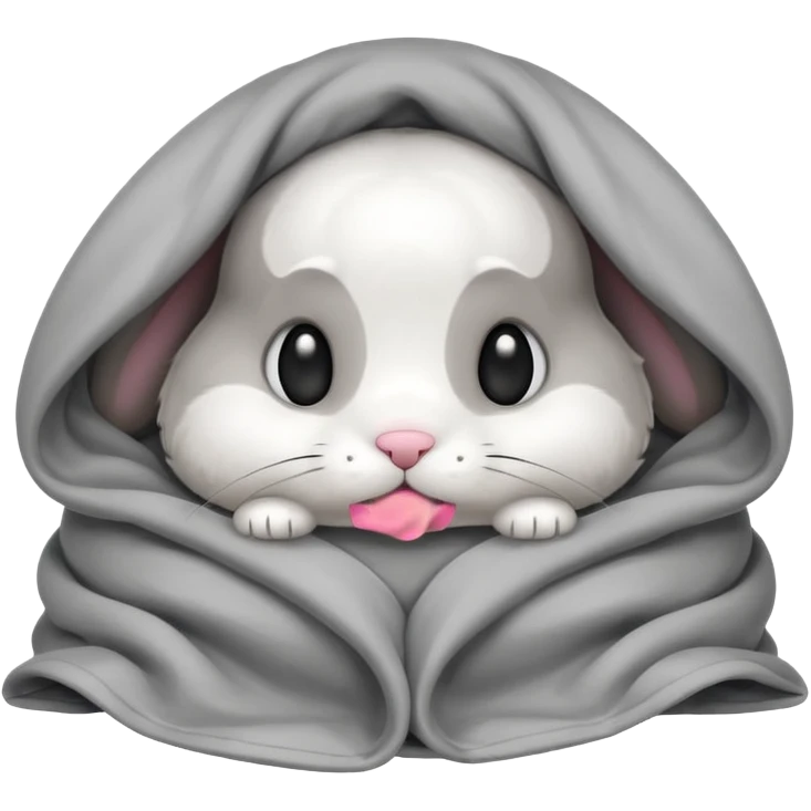 tired bunny under blanket emoji
