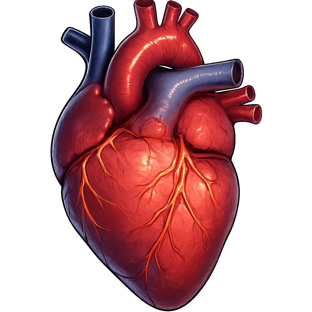 realistic anime heart, semi-realistic anatomy, anime-inspired lighting, vibrant colors emoji