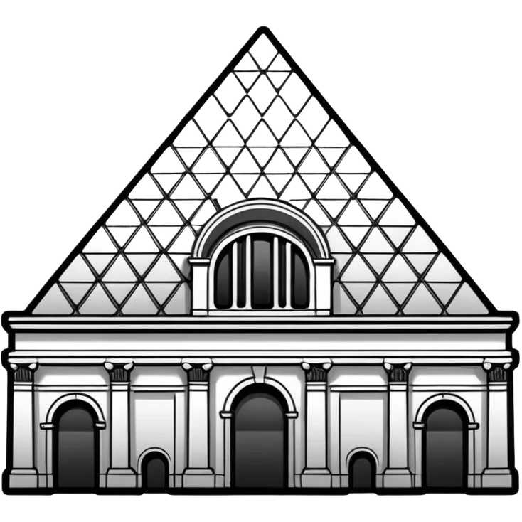 I want a graffiti style Louvre museum sticker. 
it must be black and white emoji