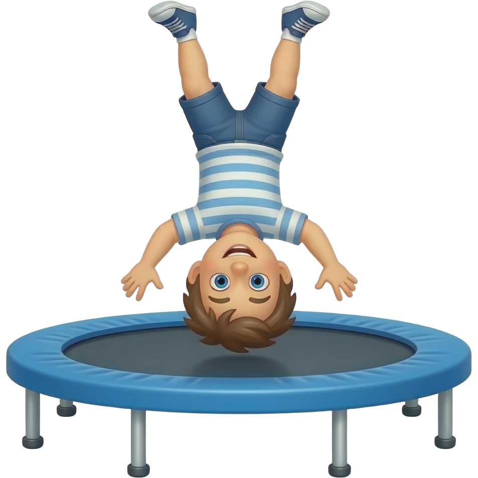 My son upside down on a trampoline emoji