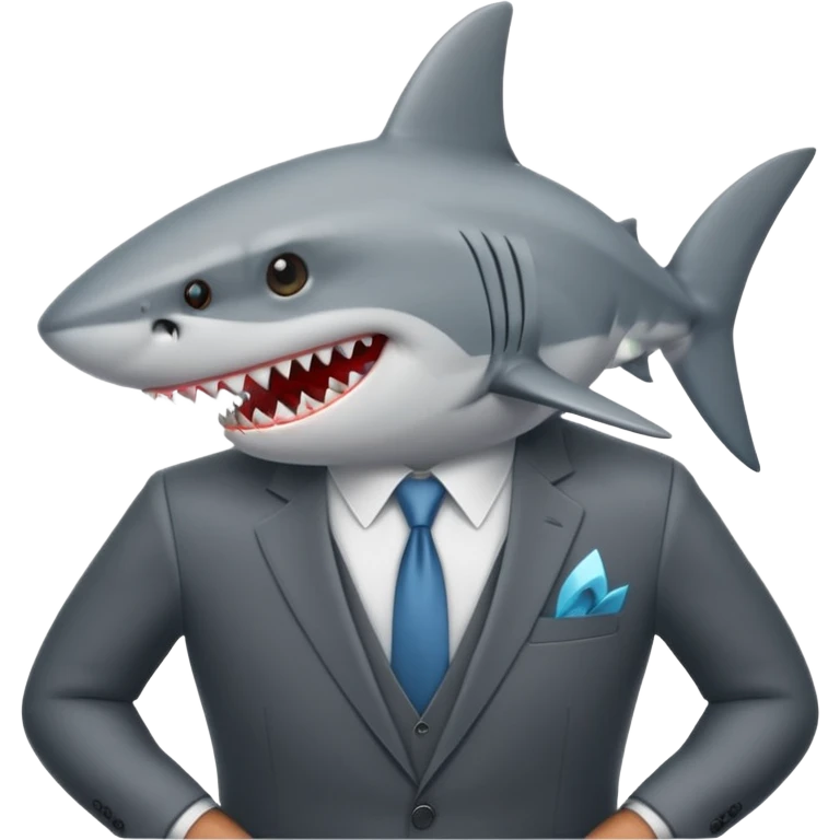 Shark with a suit emoji