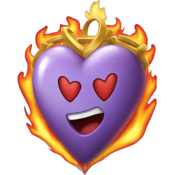 Corazón con fuego y que tenga una corona emoji