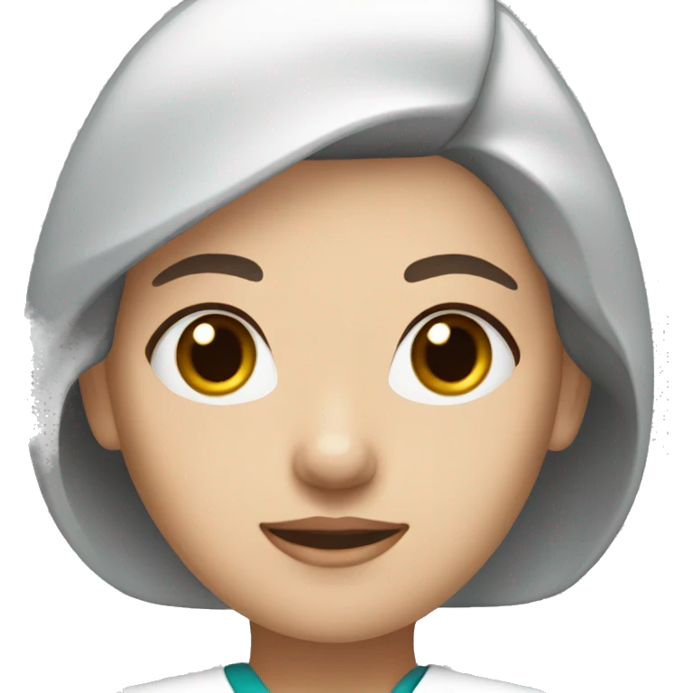 Female vet nurse with brown eyes and white skin emoji