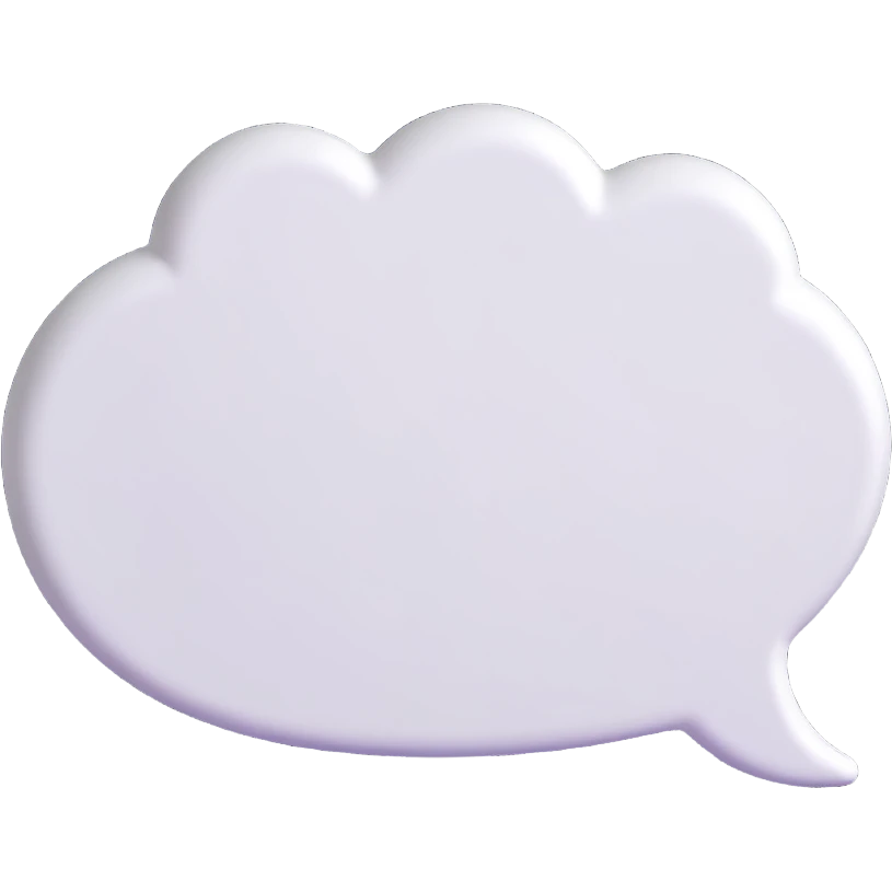 white speech bubble slightly tilted emoji