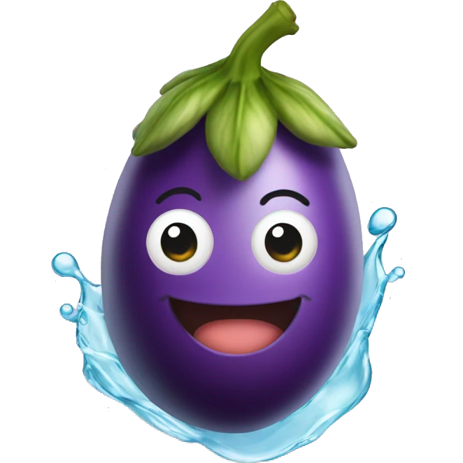 Egg plant with water emoji