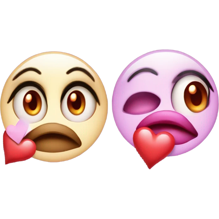 Pleading eye emoji and kissing emoji  emoji