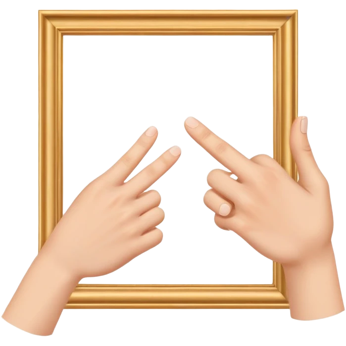 two hands making a frame gesture with fingers and thumbs, director framing shot emoji