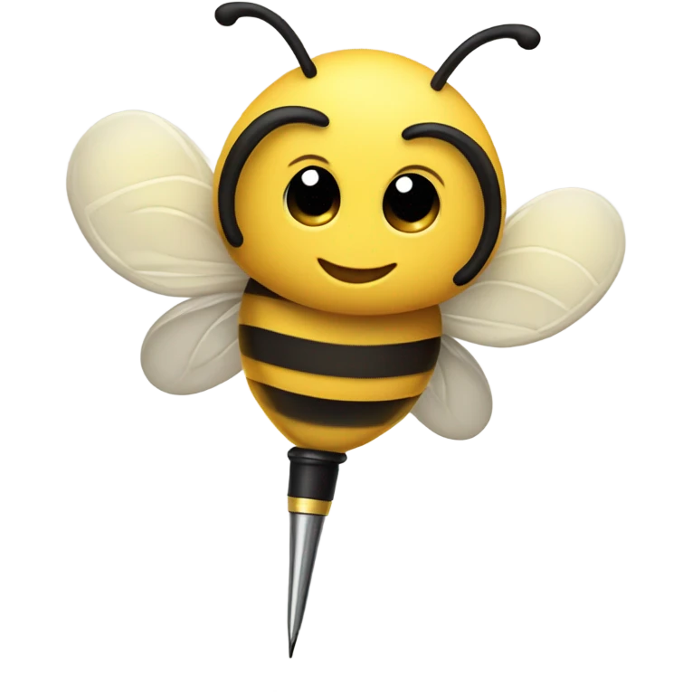 very cute busy bee with pen emoji