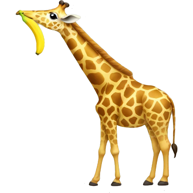 Giraffe eating a banana emoji