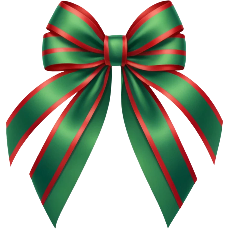 christmas green and red plaided ribbon emoji