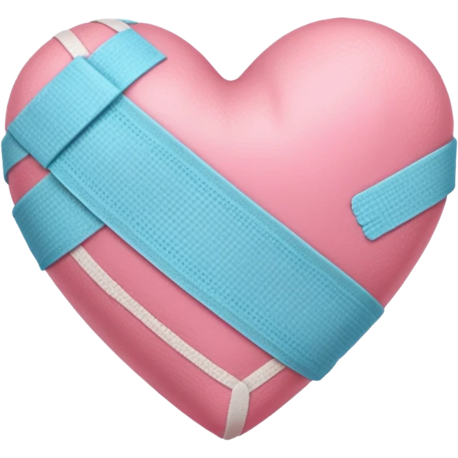 a pink heart con una venda  emoji