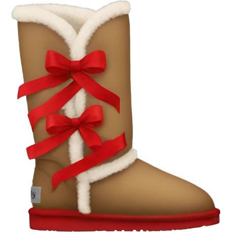 aesthetic uggs with red ribbons emoji