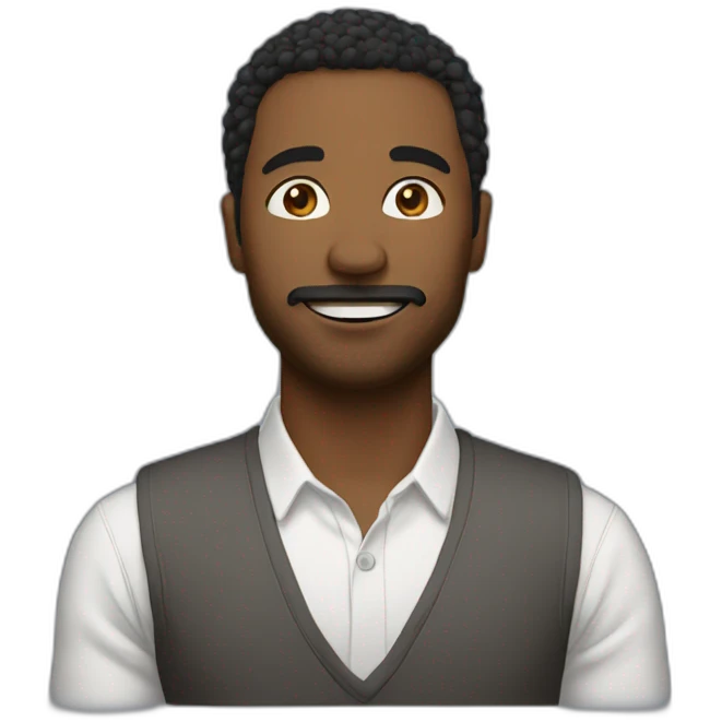 Man with background emoji