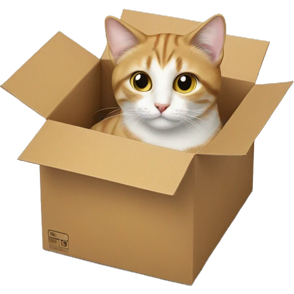 cat is on the box emoji