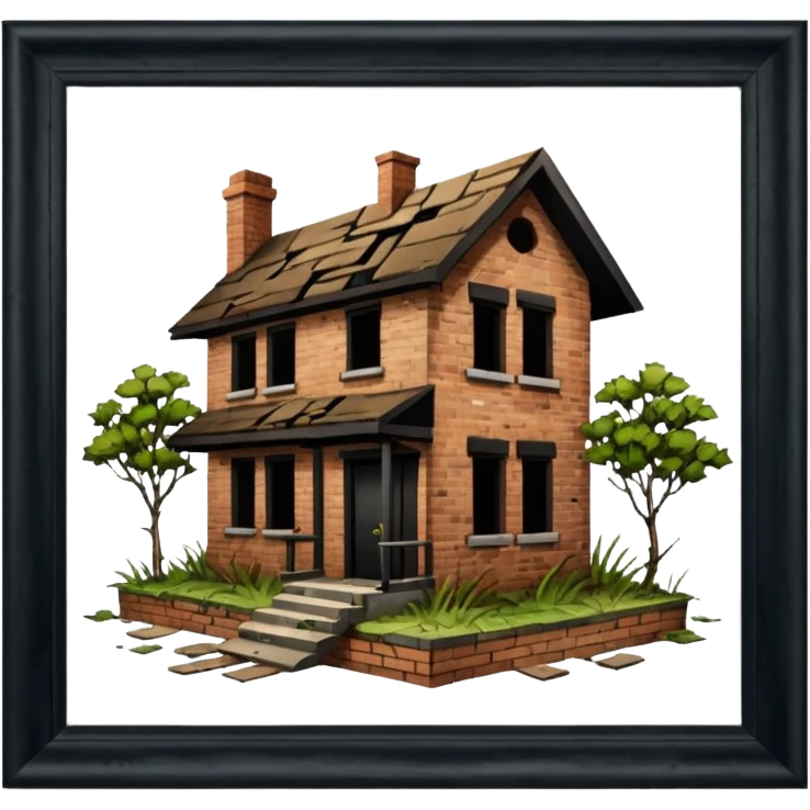 Abandoned boarded up trap house emoji