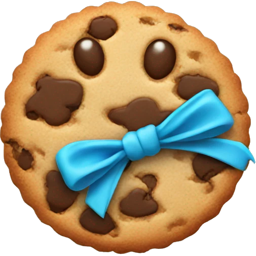 Cookie with bow emoji