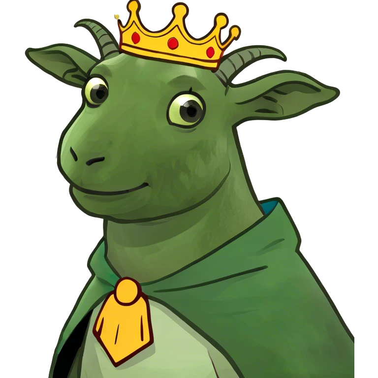 Goat wearing crown emoji