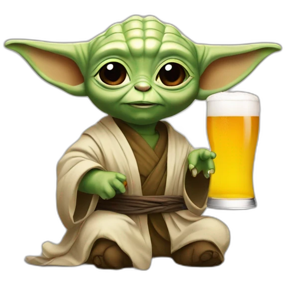 Bebe yoda qui prend une biere emoji