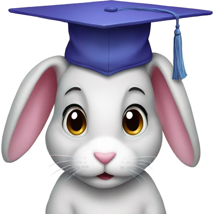 bunny in graduation hat emoji