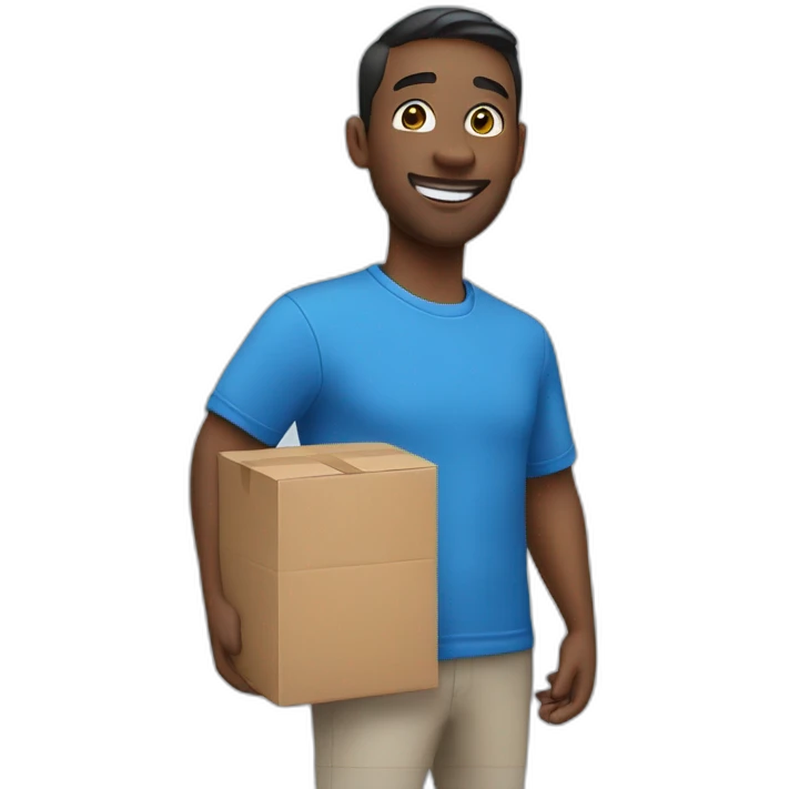 delivery man blue tshirt emoji
