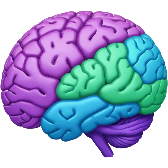 Cérebro colorido emoji