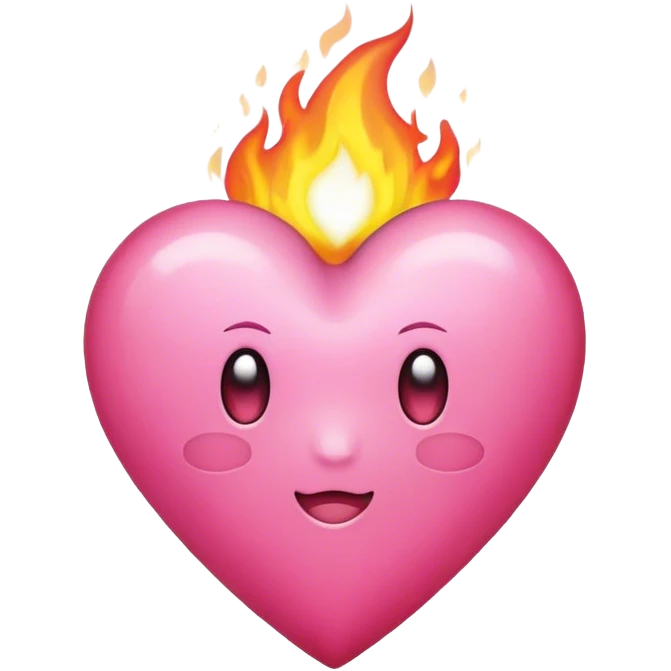 Pink heart burning emoji
