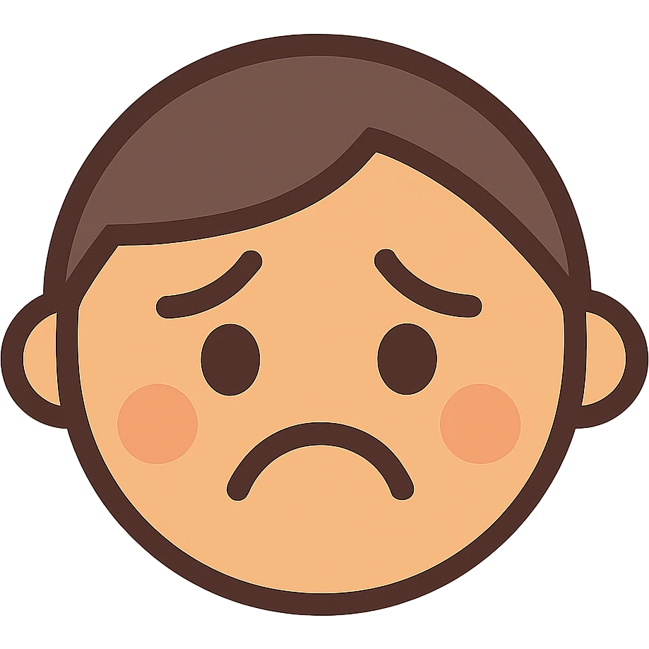 flat toon style sad face emoji