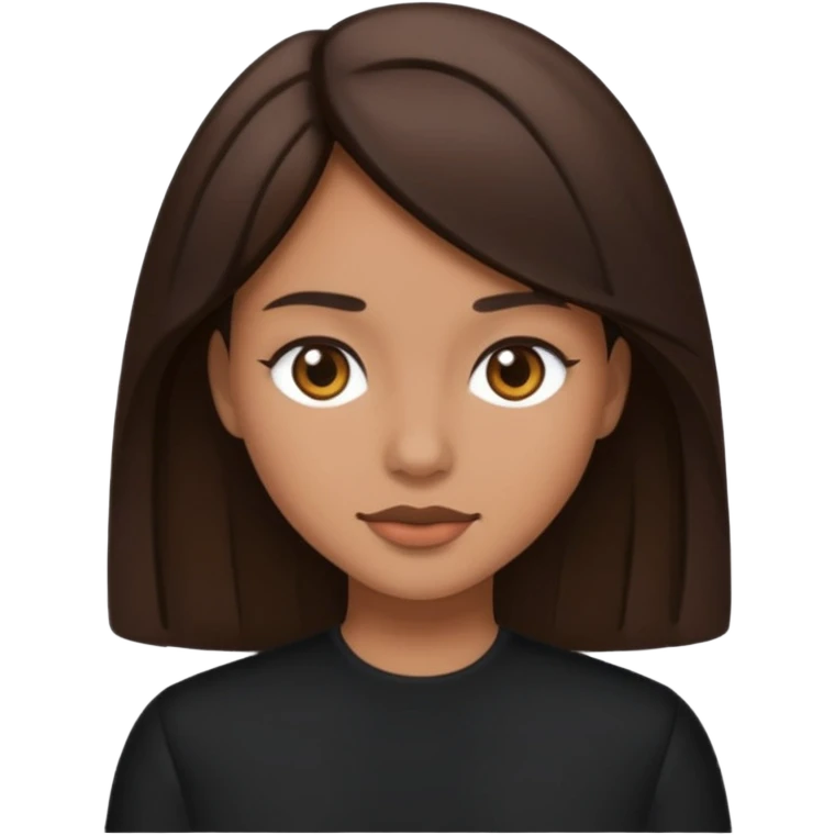 Brunette in black model 3 emoji
