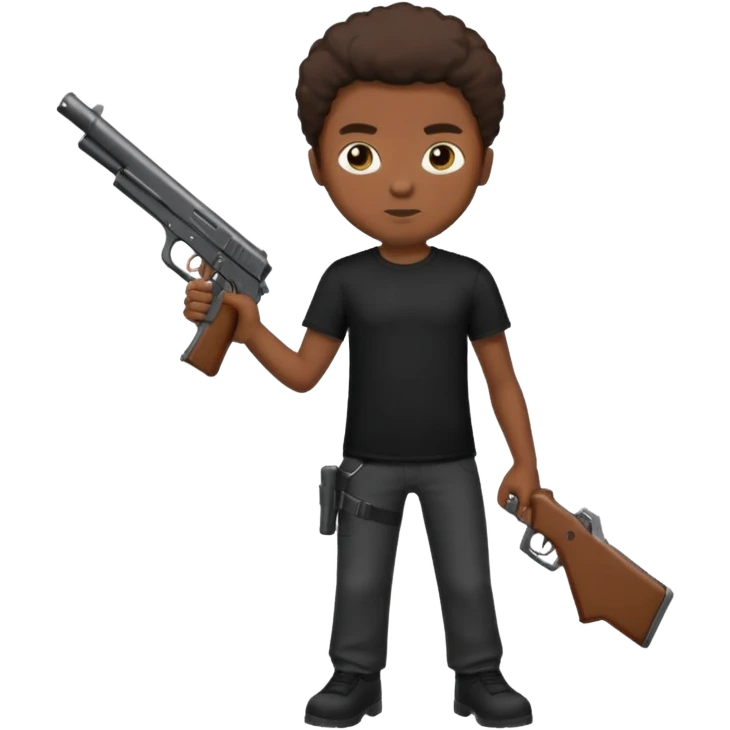 Full body black male with a gun emoji
