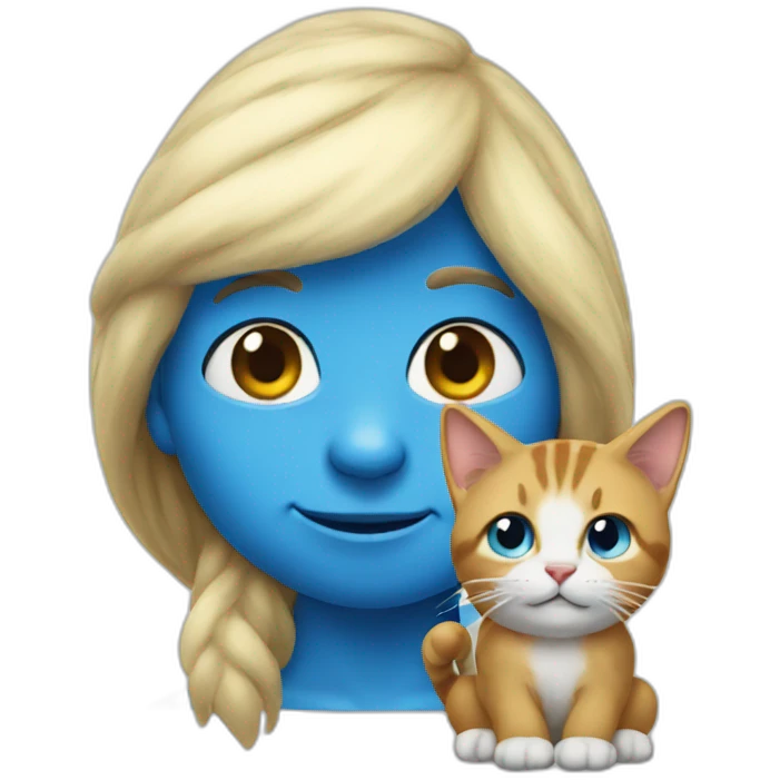 smurf with cat face emoji