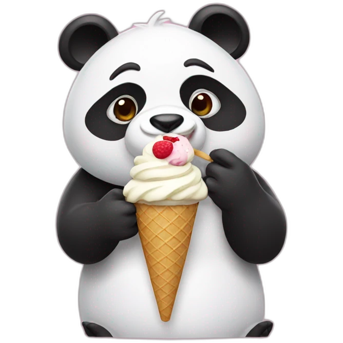 Panda eating ice cream emoji