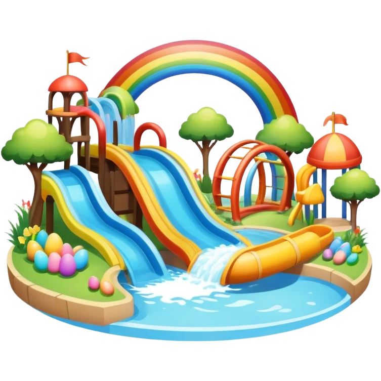 an easter rainbow water park landscape  emoji
