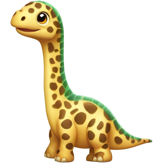 Cute animated baby brachiosaurus with spots of a giraffe  emoji