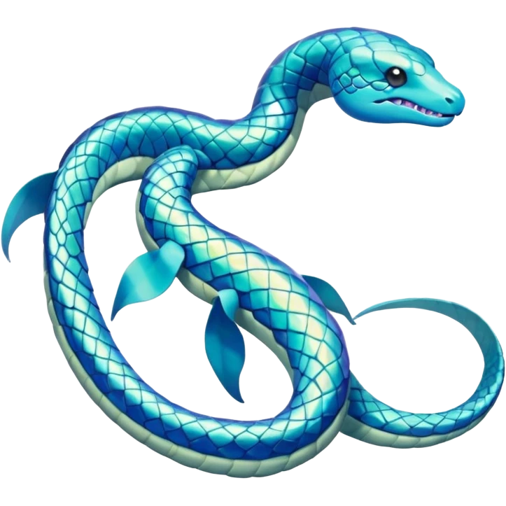 Sleek Serpentine Aquatic Ribbon-bodied Elegant Pokémon-Fakémon-Digimon-Creature, (full body) emoji