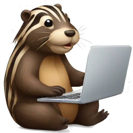 beaver as zebra with laptop emoji