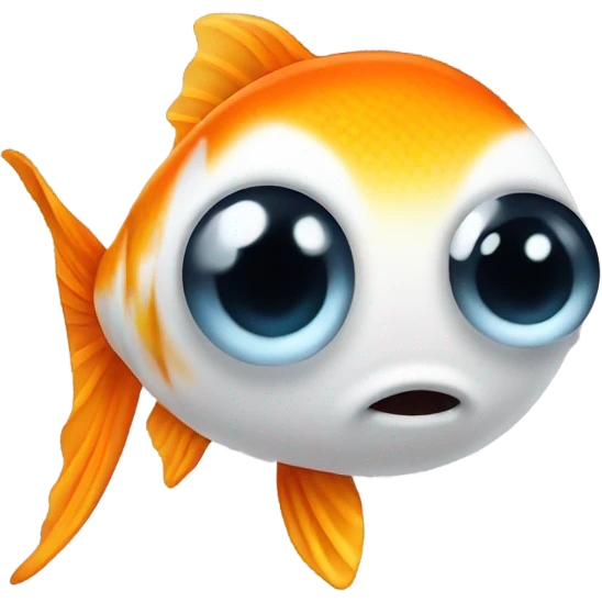 A gold fish with a tear in its eye emoji