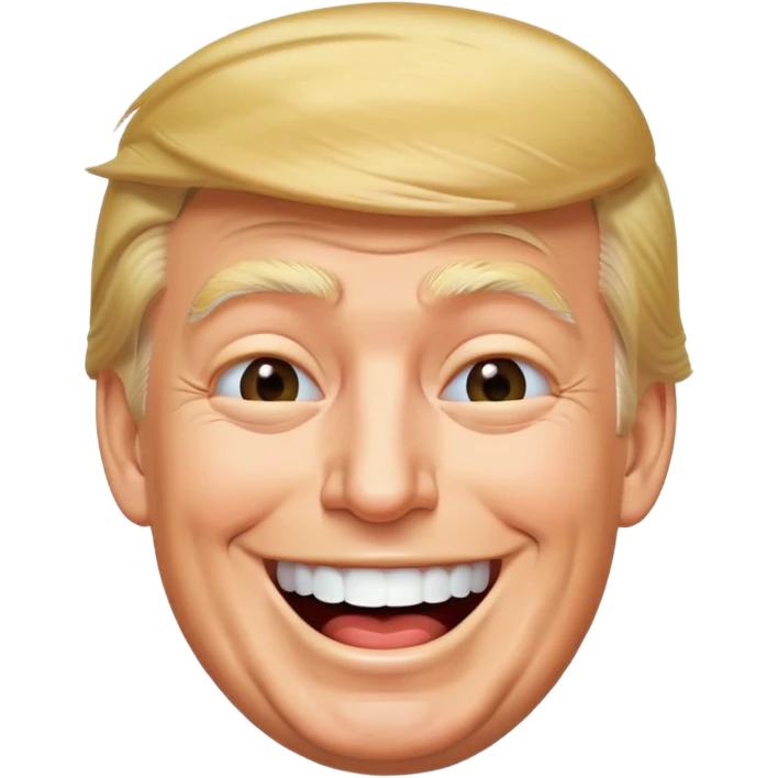Trump with a big laughing expression emoji