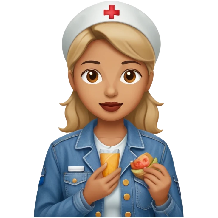 Nurse eating a Jean jacket emoji