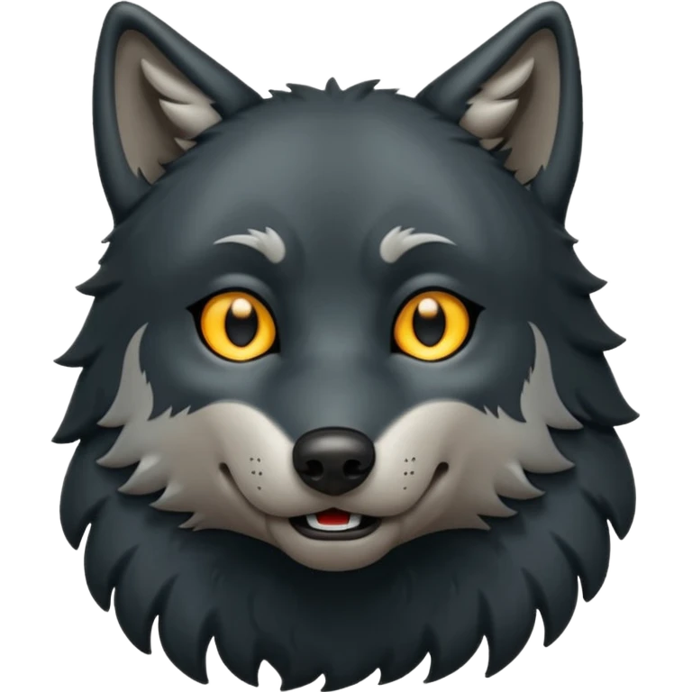 Black wolf howling eyes closed emoji