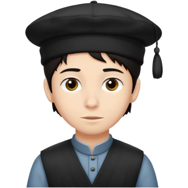 young boy dark hair with yalmulke on with sidelocks emoji