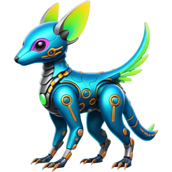  exotic futuristic modern cyber-Fakémon-Digimon-Trico-creature emoji