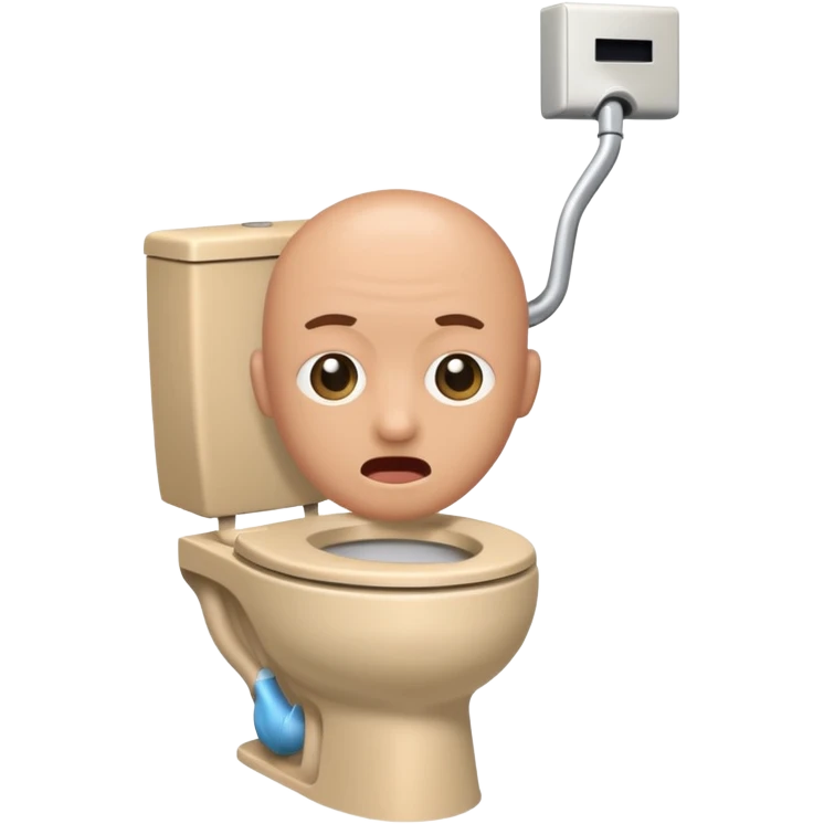 Skibidi toilet with head coming out the toilet bowl emoji