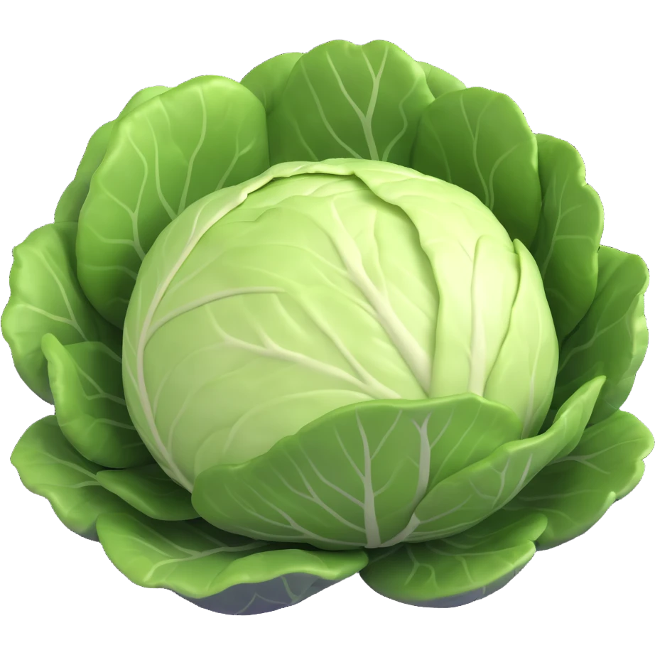 A cabbage in a 3D rendered style. emoji