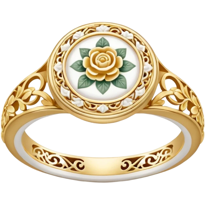 Engagement ring with plate decor emoji