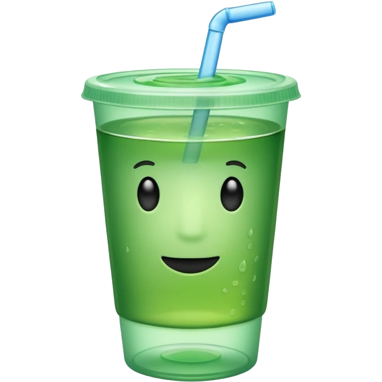 Plastic cup with cold mate tea. emoji