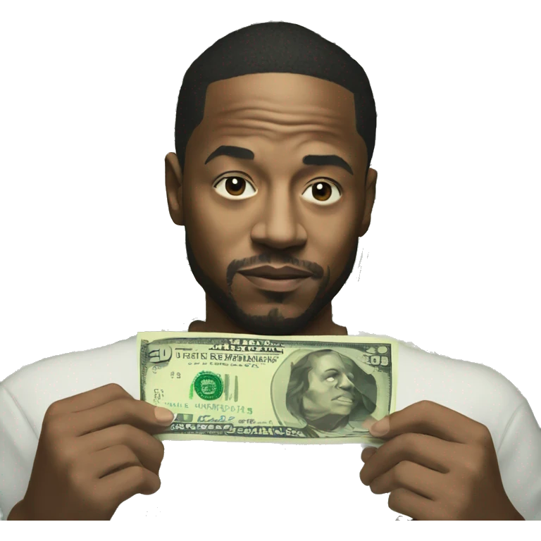 Kendrick Lamar holding money emoji