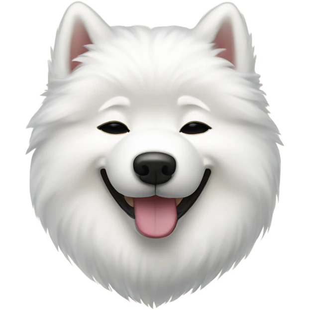happy samoyed with eyes shut emoji
