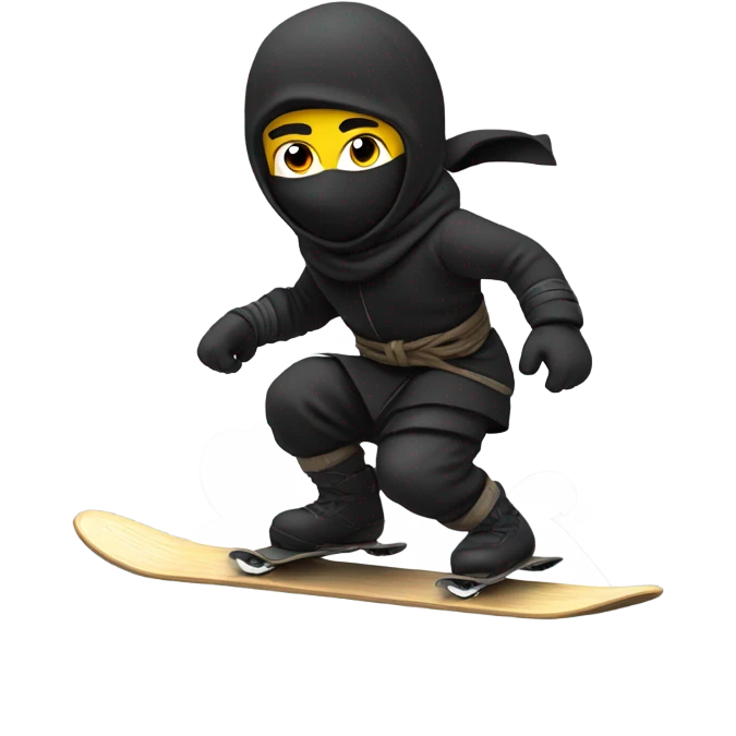 A ninja snowboarding  emoji