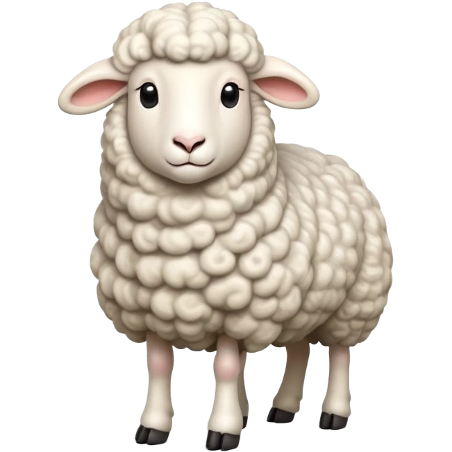 cinematic-[realistic sheep]-realistic-full-body-standing-emoji,-tail-flicking-lazily,-head-tilted-dramatically,-curly-[white]-fur,-simplified-yet-realistic-focused-features,-highly-detailed,-glowing-with-an-almost-sarcastic-glow emoji